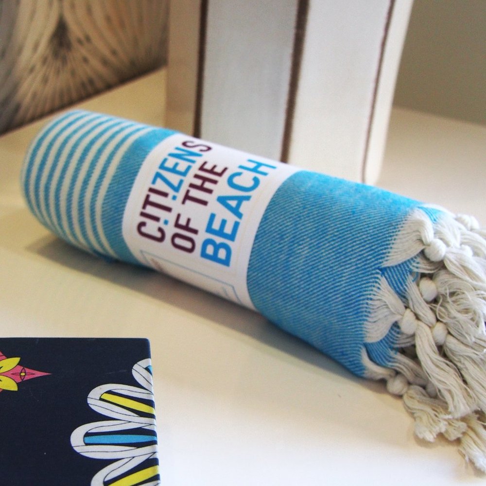Sand Free Blue 100% Turkish Cotton Beach Bath Towel - Citizens of the Beach